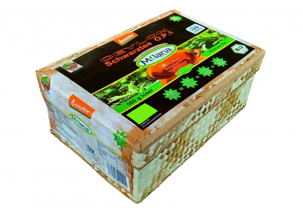 500 g MILANA Ceylon Demeter ORGANIC Loose BLACK TEA OP1 Orange Pekoe 1 packed into handwoven baskets - with 55 percent benefits support - The Tea, ... that tastes like Love. Fairly and sustainably manufactured.